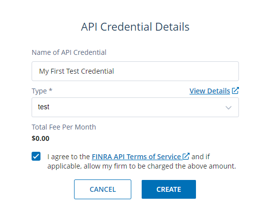 api credential details